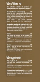 Carte et menu de Aux portes de l'Orient à Villiers sur Marne — Les entrées..