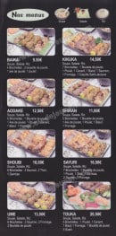 Menu Sakura - Les menus