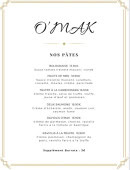 Menu O'mak Ristorante - Les pates