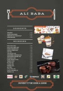 Menu Restaurant Ali Baba - les desserts et boissons