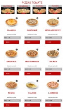 Menu Subito pizza - Les pizzas base tomate