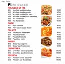 Menu Matsuko - Plats chauds 
