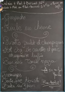 Menu Chez David - Exemple de menu