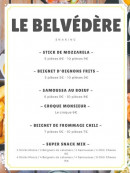 Menu Le Belvédère - Snaking