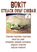 Menu Safari Delices - Bokit steak œuf chedar