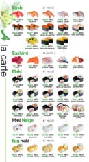 Menu Zaki Sushi - Sushi, sashimi...