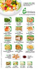 Menu Zaki Sushi - Les entrées et accompagnements