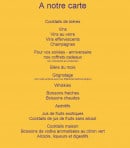 Menu Bar Belge - La carte du restaurant