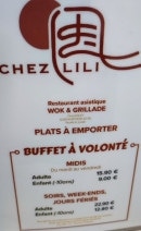 Menu Chez Lili - Buffet  à volonté