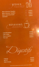 Menu Chez Lili - Les bières, digestifs et  boissons