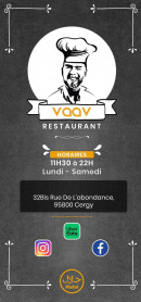 Menu VaaV - Carte te menu VaaV Cergy