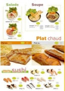 Menu Espace Sushi - Les Salades, Soipe et Plats Chauds