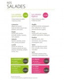 Menu Fresh&Cie - les salades 