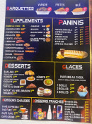 Menu Le Constantinople - Les suppléments, paninis et desserts, ...