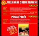 Menu Manhattan Pizza - Les pizzas base crème fraîche et les pizzas épicées 