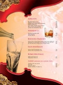 Menu Taj Mahal - Apéritifs, boissons, eaux,....
