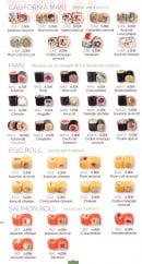 Menu Uchi tomi - Les californias, makis, rolls..