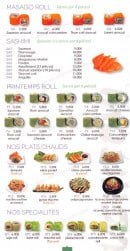 Menu Uchi tomi - Les rolls et plats chauds...