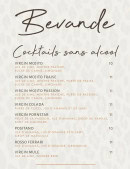 Menu Luci - Les cocktails sans alcool