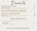Menu Luci - Les desserts