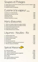 Menu Au comptoir d'asie - Soupe, légumes, spécial maison,....