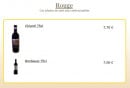 Menu Dino Pizza - Les vins rouges