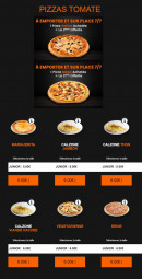 Menu House Pizza - Les pizzas à base tomates