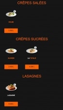 Menu House Pizza - Les crêpes et lasagnes