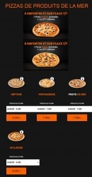 Menu House Pizza - Les pizzas aux fruits de mer