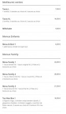 Menu Tacos Francais - Les meilleurs ventes, menu enfant