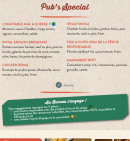 Menu Le Bureau - Pub's special