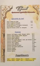 Menu Tafraout - Spécialités du chef et couscous 