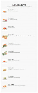 Carte et menu de Sushi tokyo à Deuil la Barre — Menu mixte