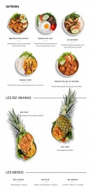 Carte et menu de Bangkok factory à Goussainville — Les riz ananas, menus, ...