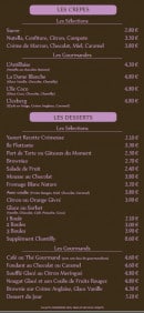 Menu Sucré-Salé - Les crepes et desserts