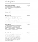 Menu Sushi B & Y - Les menus dragon rolls et B et Y