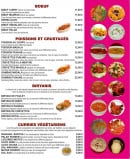 Menu Le Punjab - Le boeuf, les poissons et crustacés, les biryanis ...