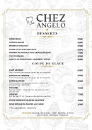 Menu Chez Angelo - Les desserts et coupes glacées