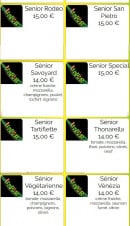 Menu Italian Pizza - autres pizzas senior