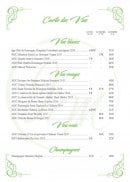 Menu Le jardin de Maubuisson - Carte des vins