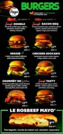 Menu L'Atelier - Les burgers