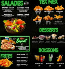Menu L'Atelier - Les salades, tex mex et desserts,...