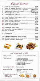 Menu Sushi Top - La cuisine chinoise