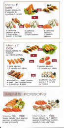 Menu Sushi Top - Les menus poissons