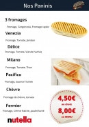 Menu Groslay Pizza - Les paninis