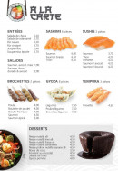 Carte et menu de L'Atelier du Sushi à Magny en Vexin — Le menu à la carte
