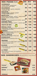 Carte et menu de Pizza du Vexin à Magny en Vexin — les pizzas et sandwichs
