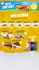 Menu L’atelier du snack - Les extras, menus enfants et boissons