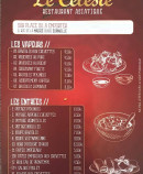 Menu Le Céleste - Les plats à vapeur et entrées