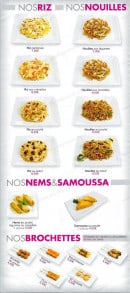 Menu Sushi Tori - Les nouilles, riz, nems et brochettes